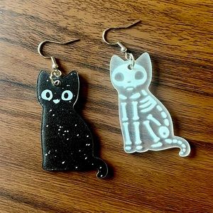 Halloween cat earrings